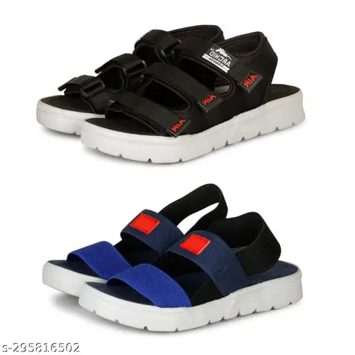 Velcro Sports Sandals For Boys Stylish Light Weight Sandal For Boy|Trendy Sandal For Boy|Casual Sandal For Boy|Daily Wear Sandal For Boy (Pack of 2) Combo