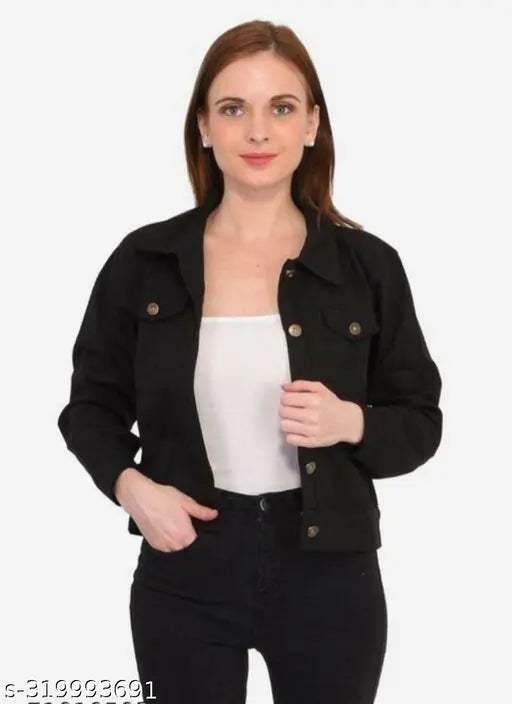 WOMEN/GIRLS DENIM BLACK COLOR JACKET