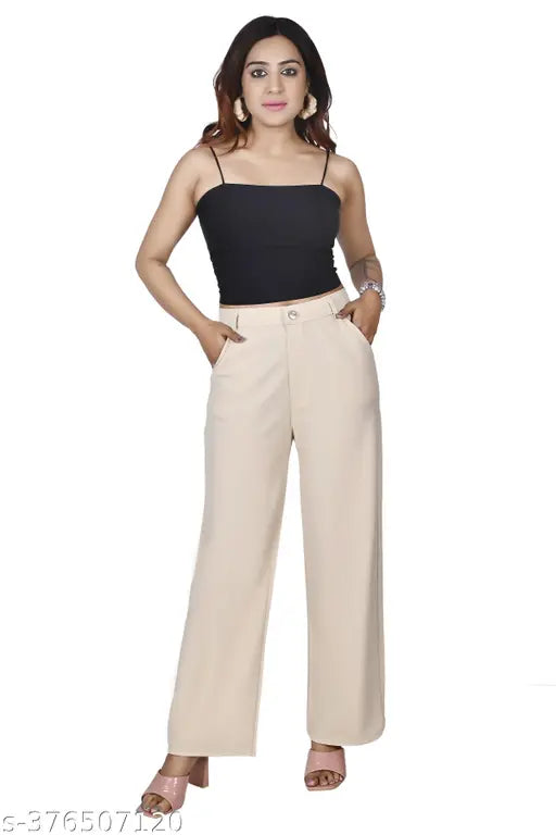 Comfortable women formal trousers side pocket