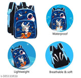 Polyester 26 L School Backpack With Pencil School Bag Class 1 to 8 Daypack(BK_Blue_Flying_Rocket_24)