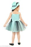 Baby girl Dress Net Frock with cap , Frocks & Dresses (Green)