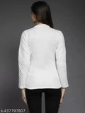 WHITE BARFI SIDE ZIPPER STYLISH JACKET BLACK