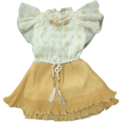 frock Yellow white polka dots shimri - GillKart