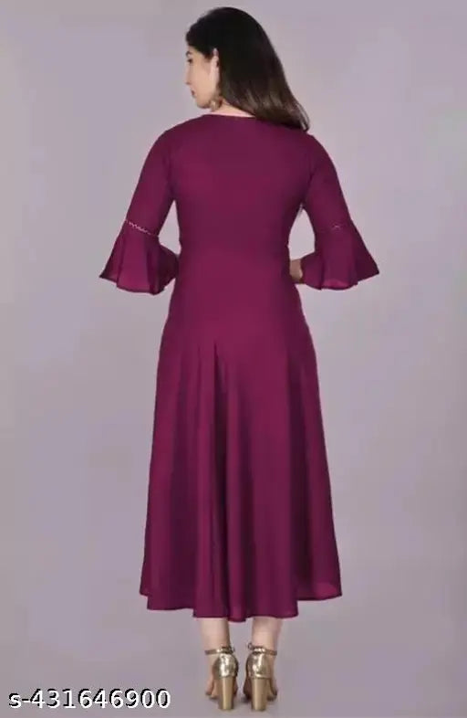 Anar kali kurti colour purple