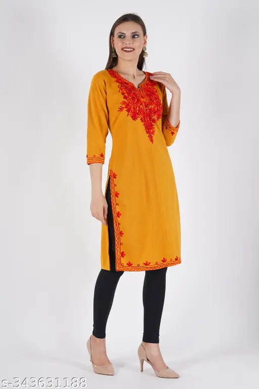 WOOLLEN AARI WORK KURTI FOR GIRLS/WOMENS