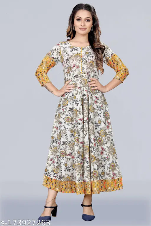 D CAPSULE FOIL PRINTED PATCHED WINTER KURTI