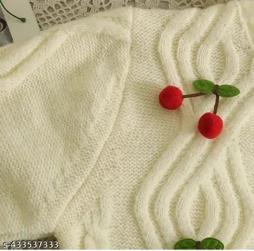 Imported Winter Cherry Cropped Cardigan Elegant Sweater