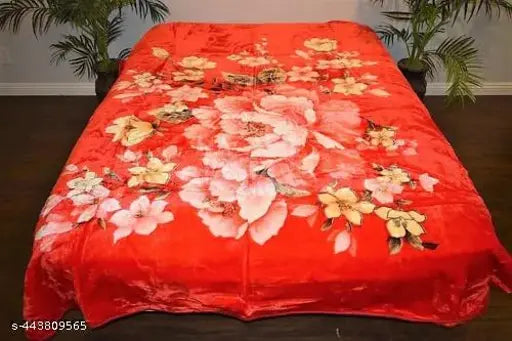 Super soft fabric multicolor print double bed blanket (Color/design will not same from photo)