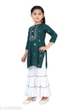 ABU Fashion's Girls Readymade Kurta & Sharara Set_Cotton Blend(Pack of 1 without Duppatta)