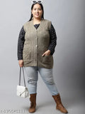 VANYA Plus Size Women Beige Sweater