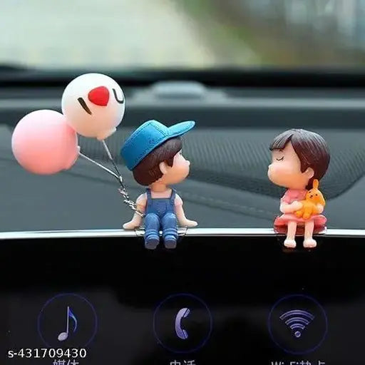 Car Dashboard Accessories Cute Cartoon Couples Action Figure Figurines Balloon Ornament car Dashboard Toys