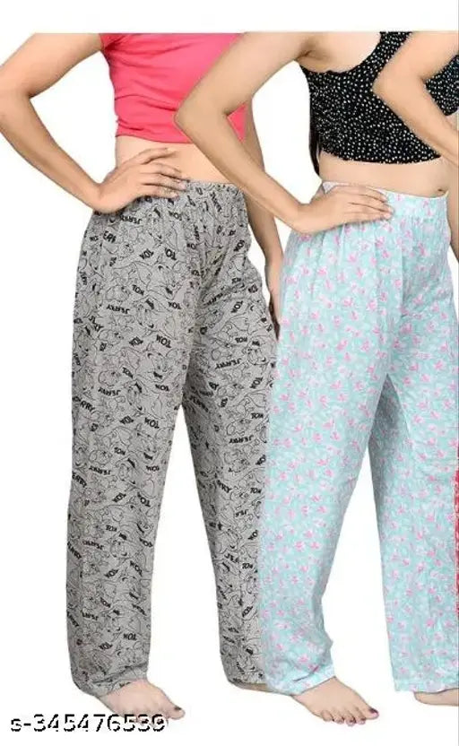 pack of 4 womens & girls cotton printed pyjama lower of dailywear