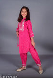 Kidaroo Girl's Cotton Printed kurta and Pyjama Set