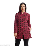 LUFEEP MULTICOLOURED WOMEN WOOLEN KURTA AND CARDIGAN PACK OF 2