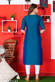 A_Line Straight Embroidered Kurta For Women