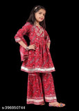 Chandrawat Printed kurti sharara set with dupatta for women