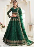 Designer Bridal Embroidered Lehenga choli with dupptta for girl's and women's || Dark Green Embroidered Lehenga Choli with dupptta for girl's and women's || Lehenga with Heavy Embroidery ||