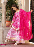 Women Trending Kurta and Sharara Set with dupatta.