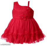 Baby Girl's Net Dress Knee Length One-Shoulder Party Dress