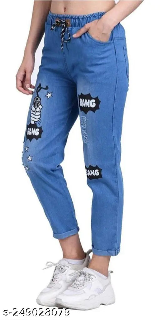 STYLISH PRINTED BANG BANG JOGGER FOR WOMENS -- LIGHT