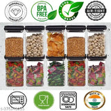 Storage Containers Set of 10 PCS 1100 ML Airtight Plastic Containers Kitchen Container Set Dry Fruit Cereal Dispenser containers For Kitchen Storage Box Unbreakable Sturdy Airtight Transparent Jar, Kitchen Container, Storage Containers, Container sets -