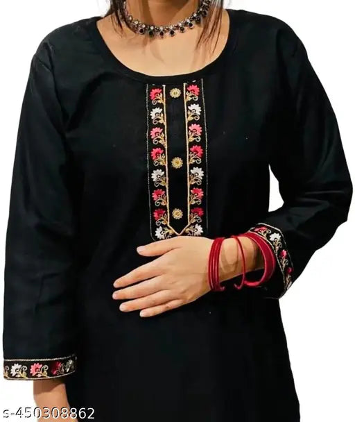 Woolen Kurti for women || woolen Embroidery kurti ||