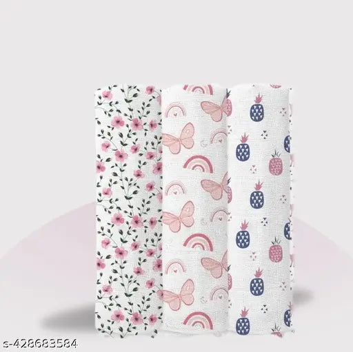 Baby Muslin Swaddler or blanket -pack 3