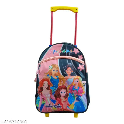 Indian Riders GORGEOUS girl School Kids Trolly Bag - (16 Inches)- Queen Friends peach ( 30 L) Waterproof Trolley (peach, 40 L)