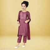 Sevgi Girl's Embroidered Salwar Suit Set