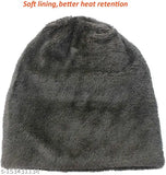 QUEERY Warm Beanie Cap With Neck Warmer -Brown