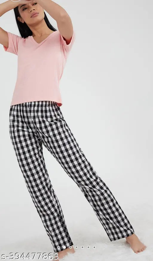 Women's Cotton Checkered Pajama Pack of 1