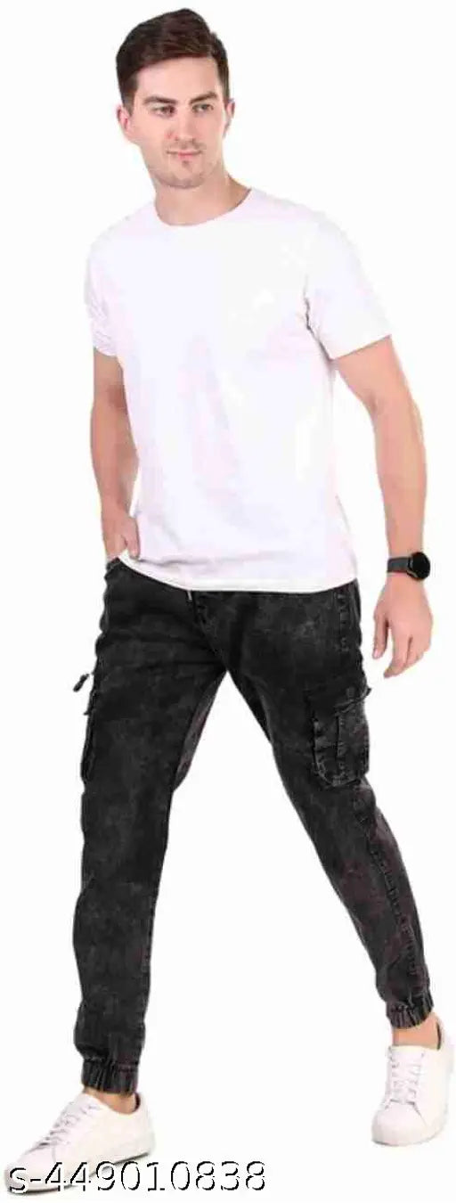 Man's Blue Jogger Jeans 6 Pocket Denim Jogger