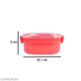 Market 99 Double Layer Frog Shape Lunch Box for Kids With Spoon, Red, Plastic