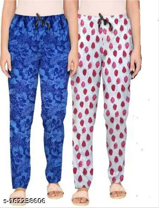 US Trendz Women & Girls Track Pant Lower Pajama Cotton Printed Lounge Wear Soft Cotton Night Wear Pajama combo pack of 3