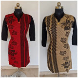 Fancy Woolen Red Yellow Kurtis