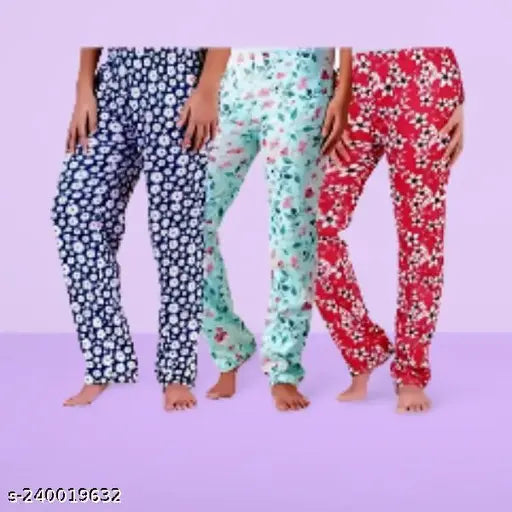 Lower Pajama Cotton Printed Lounge Wear Soft Cotton Night Wear Pajama combo pack of 3