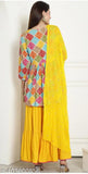 Kamayra Bandhani Print Kurta with Sharara & Dupatta