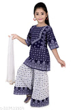 Musklyn Fashion Girls Ethnic Kurta Sarara Sets with Dupatta