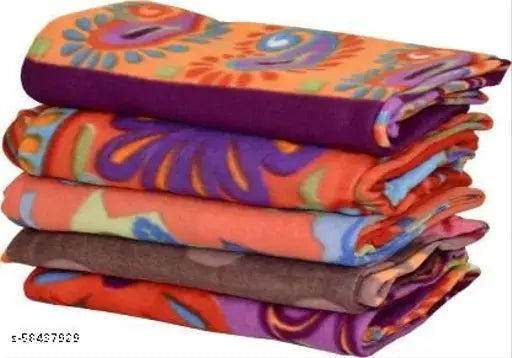 Fleece blanket for single bed Combo (pack of 5)