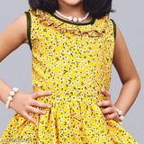 Queenpin Festive Collection Yellow Palazzo Kurta Set for Girl