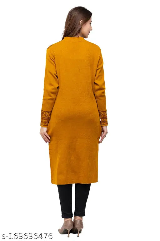 Beautifull long woollen kurti stylish and comfortable