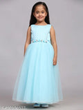 Toy Balloon Kids Sky Blue Full Length Girls Party wear Dress