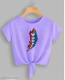 Lavender Crop T-Shirt & Top For Women & Girls Glitter Wings