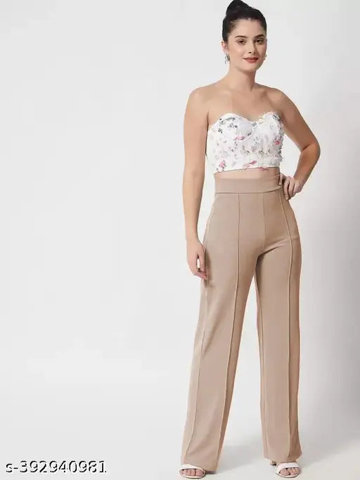 Ladies' classic bootcut pants With high-rise flare trousers With good quality matarial for women COMBO OF 2