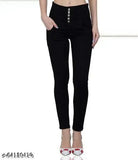 Women 5-Button Plain Jeans