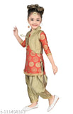 Hariyal Creation Kids Party/Festive Red Designer Embroidery Patiala Suit For Girls