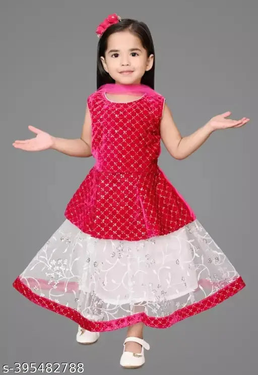 Gorgeous Net lehenga gown for Kids & Girls Babys