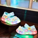 Collection of Girls Shoes, Sneakers, Sandals, heels with Led Lights upto 7 years old gilrs Printed Sky Blue (Ladkiyon Ke Jute)