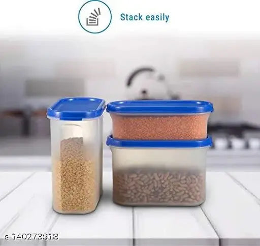 Dal/Food/Pasta/Grocery/Namkeen Oval Shape Kitchen Storage Container Set Of 12 Pic - 500 ML, 1500 ML, 2000 ML Jars & Containers