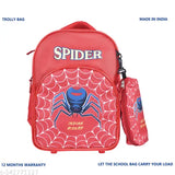 Indian Riders SPIDER MEN School Kids Trolley Bag with pencil pouch 18 Inches- (RED) Waterproof Trolley ( 25 L) Waterproof Trolley (Red, 30 L)